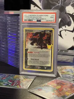 PSA 9 Umbreon Gold Star 17/17 Celebrations Classic Collection Pokemon Card - Image 1