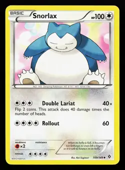 Snorlax 109/149 Uncommon Boundaries Crossed Pokemon Card - Image 1