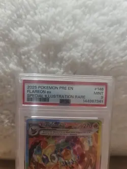 Pokemon Card Flareon EX 146 Prismatic Evolutions PSA 9 Special Illustration Rare - Image 2