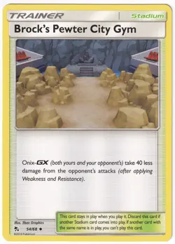 Brock's Pewter City Gym 54/68 - Hidden Fates - LP Trainer Pokemon card - Image 1