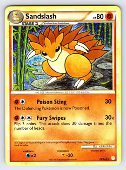 Persian 27/123 2010 HeartGold SoulSilver Pokemon Card TCG Nintendo Rare - Lp/Mp - Image 1