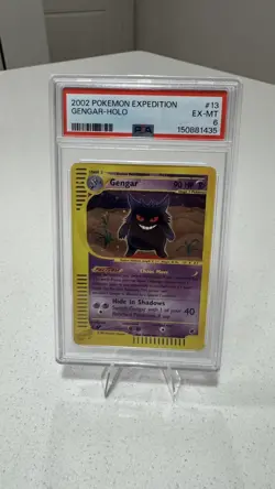 Pokemon PSA 6 EX-MINT 2002 Gengar 13/165 Expedition Holo Rare Card with 1 SWIRL - Image 2