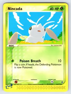 Nincada 66/97 EX Dragon Pokemon Card Nintendo e-Series Non Holo Common - VLP - Image 1
