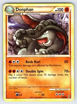 Donphan 42/95 2011 Call of Legends Set Pokemon Card TCG Nintendo Uncommon Lp/Vlp - Image 1