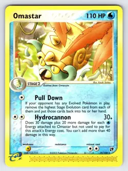 Omastar 19/100 2004 EX Sandstorm Pokemon Card TCG Saitou e-Series Rare - VLP - Image 1