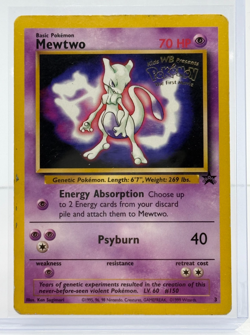 Mewtwo (Movie Promo) 03/53 Black Star Promo Vintage WOTC Pokemon Card TCG MP/HP - Image 1