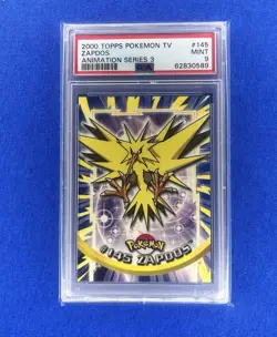 2000 Topps Pokemon T.v Zapdos card # 145 Animation series 3 Psa 9 Mint - Image 1