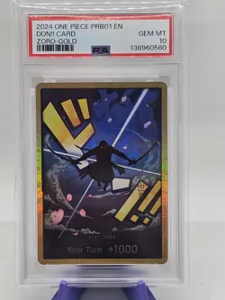 Zoro Gold Don!! Card Psa 10 Prb01 - Image 1