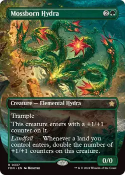 Mossborn Hydra (Foundations) - Borderless - NM Pack Fresh MTG - Image 1