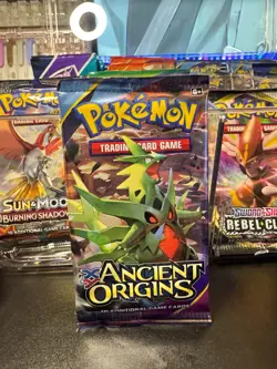 Pokemon XY Ancient Origins Mega Tyranitar Art Sealed Booster Pack Unweighed Rare - Image 1