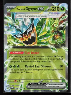 Teal Mask Ogerpon ex 025/167 Double Rare Twilight Masquerade Pokemon NM - Image 1