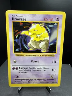 Pokemon TCG WOTC Shadowless Base Set Drowzee 49/102 Common LP - Image 1