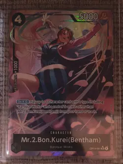 Mr.2.Bon.Kurei (Bentham) (Alternate Art) OP14-091 The Azure Sea's Seven Foil - Image 1