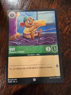 Gus - Champion Of Cheese 73/204 Cold Foil Ursula's Return Disney Lorcana NM - Image 1