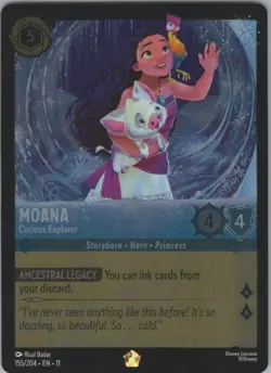 Lorcana Foil Moana - Curious Explorer Winterspell 155/204 Legendary NM - Image 1