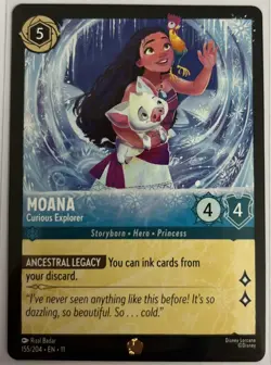 Disney Lorcana Winterspell #155/204 Moana - Curious Explorer - Legendary - Image 1