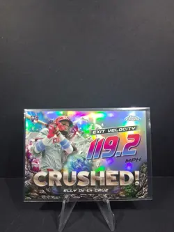 2024 Topps Chrome Update Series - Crushed Elly De La Cruz #CR-8 (RC) - Image 1