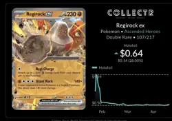 Regirock ex 107/217 Ascended Heroes Double Rare Holo Pokemon TCG Card - Image 3