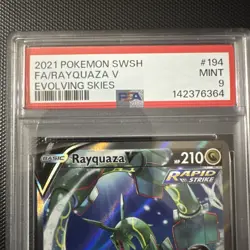 Rayquaza V PSA 9 Alternate Art Evolving Skies 194/203 Alt Pokemon Card FA 2021 - Image 2