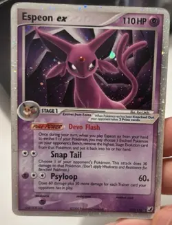 Pokemon Card- Espeon ex 102/115 English Unseen Forces Holo-Poor - Image 1