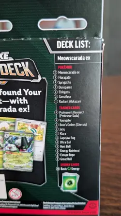 Pokemon Deluxe Battle Deck Meowscarada EX 60 Card Deck (New & Sealed) - Image 3