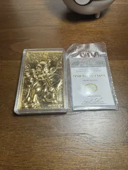 1999 Burger King Nintendo Pokemon Ball 23K GoldPlated Trading Card MEWTWO - Image 3