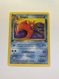 Vintage Pokemon Card TCG Kingler 38/62 Fossil Regular 1st Edition Uncommon LP - Image 1