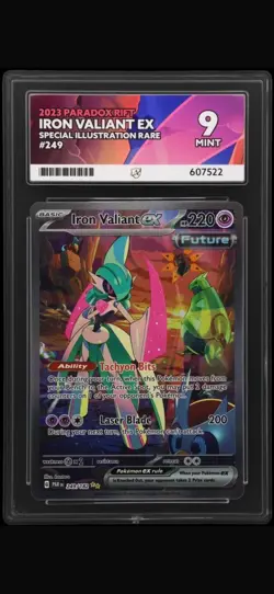 Iron Valiant EX 249/182 Paradox Rift SIR Holo Pokemon Card - ACE 9 Mint - Image 1