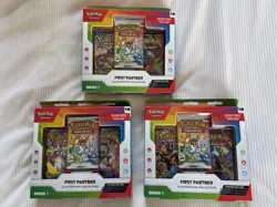 Pokemon TCG First Partner Collection Illustration Collection Series 1 New X 3 - Image 1