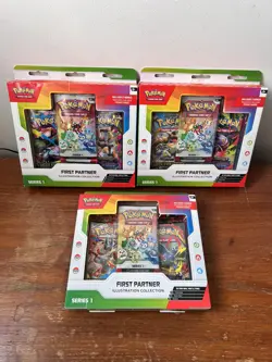 Pokemon TCG First Partner Collection Illustration Collection Series 1 New X 3 - Image 1