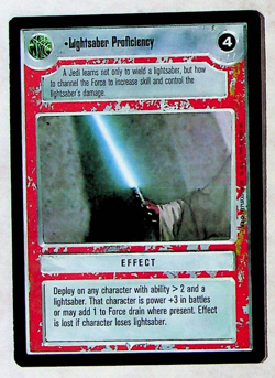 Lightsaber Proficiency CCG Card - Star Wars Premier Set - Decipher - 1995 - Image 1