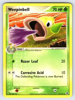 Weepinbell 51/112 2004 EX FireRed & LeafGreen Pokemon Card TCG Komiya Art - VLP - Image 1