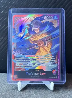 One Piece CCG Trafalgar Law Leader Holo Card ST10-001 Ultra Deck 5000 Power - Image 1