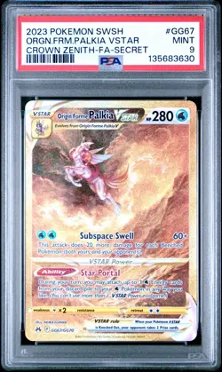 Origin Forme Palkia VSTAR GG67/GG70 Crown Zenith PSA 9 MINT Pokemon TCG Card - Image 3