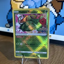 Pokemon TCG Radiant Venusaur Holo Card Pokemon Go 004/078 - Image 1