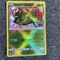 Pokemon TCG Radiant Venusaur Holo Card Pokemon Go 004/078 - Image 1