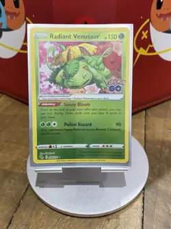 Radiant Venusaur 004/078 Pokemon GO Holo Rare NM Pokemon Card - Image 1
