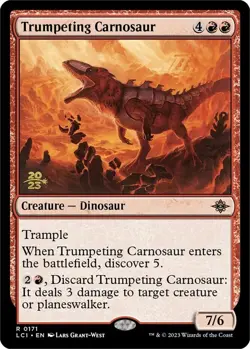 Trumpeting Carnosaur - Foil - Prerelease Promo NM, English MTG Lost Caverns of I - Image 1