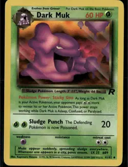 Dark Muk Uncommon Team Rocket 41/82 Grass Unlimited Pokemon Card - Image 1