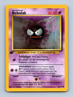 Gastly Pokemon Card German Base Set #50/102 1st Edition LP/MP - Image 1
