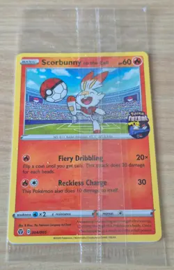 004/005 Scorbunny on the Ball Futsal Promo Pokemon Card 2020 SEALED - Image 1