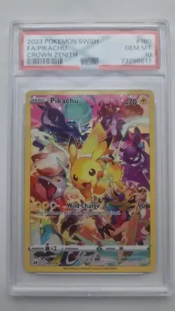 Pokemon Pikachu Holo Full Art Secret Rare Card 160/159 Crown Zenith PSA 10 - Image 2
