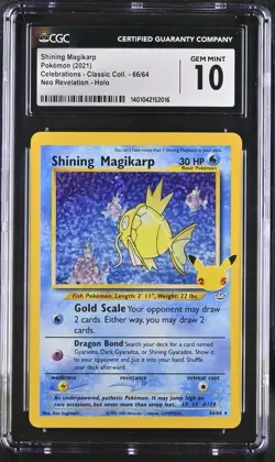 2021 Pokemon Celebrations Shining Magikarp 66/64 CGC 10 GEM MINT - Image 1