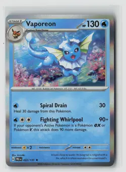 Vaporeon #022/131 Sv Prismatic Evolutions Holo Rare Pokemon TCG NM - Image 1