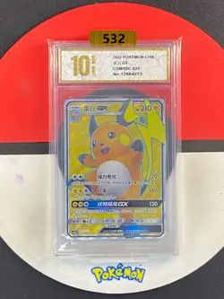 Pokemon TCG S-Chinese Sun&Moon Raichu GX CSM1DC 325/324 Grade10 - Image 1
