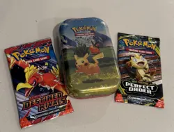 Pokemon TCG LOT Ascended Heroes Mini Tin Destined Rivals & Perfect Order Booster - Image 1