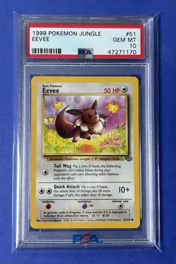 1999 Pokemon Jungle Eevee #51 PSA 10 GEM MT - Image 1