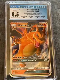 2019 Pokemon Charizard GX CGC 8.5 Holo Rare SM211 Black Star Promo Hidden Fates - Image 1