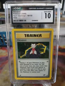 Giovanni 18/132 Holo Gym Challenge Pokemon 2000 Unlimited CGC 10 Gem Mint - Image 1