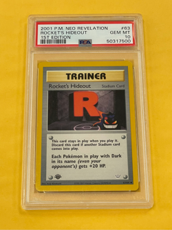 2001 Pokemon Neo Revelation Rocket's Hideout 1st Edition #63/64 PSA 10 - Image 1